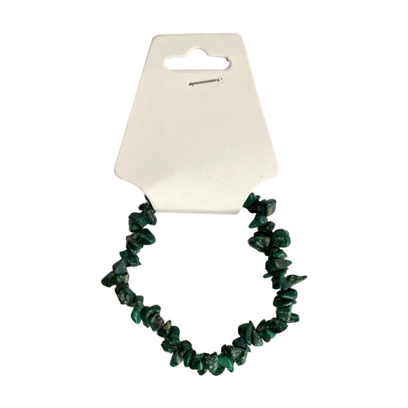 Gemstone Chip Stretch Bracelet - Malachite