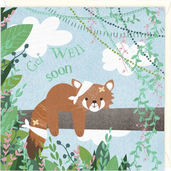 Whistlefish - Poorly Fox 'Get Well Soon' Greetings Card