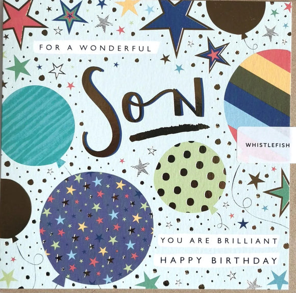 For A Wonderful Son You Are Brilliant Happy Birthday Greetings Card