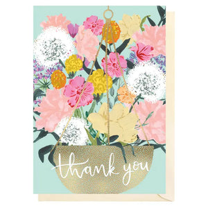 Thank You Hanging Basket | Thank You Card - By Louise Tiler