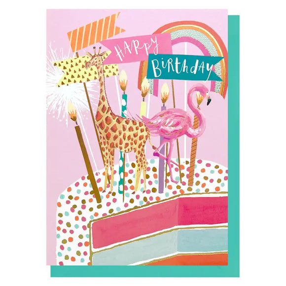 Animal Cake Birthday | Female Birthday | Kids Birthday Card  - By Louise Tiler