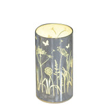 GLASS FLOWER DESIGN TUBE WITH LED LIGHTS 15CM