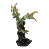 GREEN DRAGON ON ROCKS FIGURINE Sajaroo Gifts
