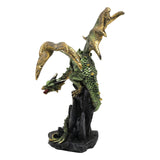 GREEN DRAGON ON ROCKS FIGURINE Sajaroo Gifts