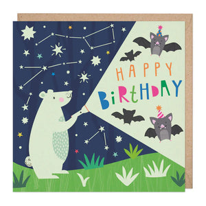 Starlight Bear Glow In The Dark Happy Birthday Greetings Card