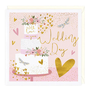 Whistlefish - Rose Cake With Love On Your Wedding Day Greetings Card