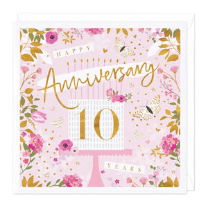 Happy Anniversary 10 Years Greetings Card