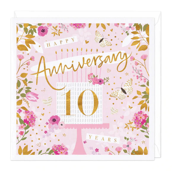 Happy Anniversary 10 Years Greetings Card