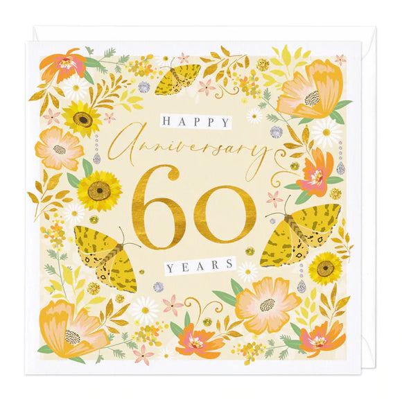 Happy 60 Years Anniversary Greetings Card