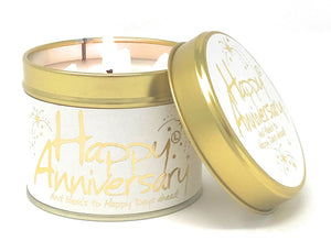 Lily-Flame Happy Anniversary Tin Candle