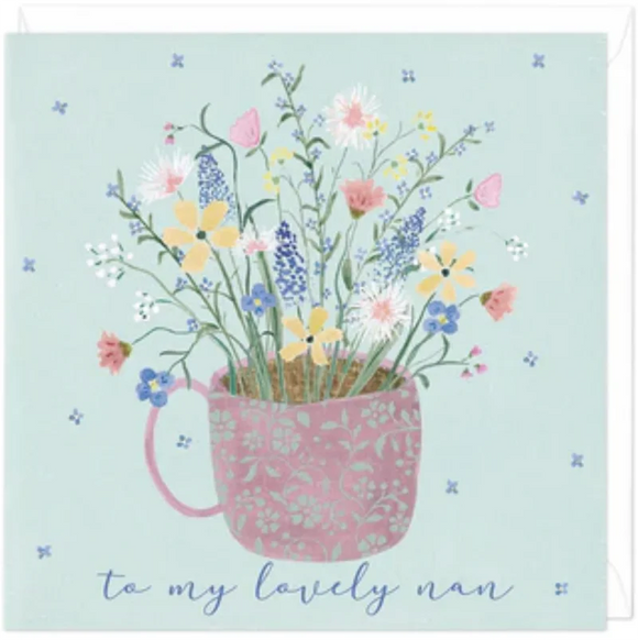 Whistlefish - To My Lovely Nan Floral Birthday Greetings Card