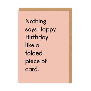 Folded Piece Of Card Birthday Greeting Card