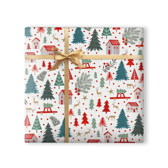 House and Tree Wrapping Paper Sajaroo Gifts