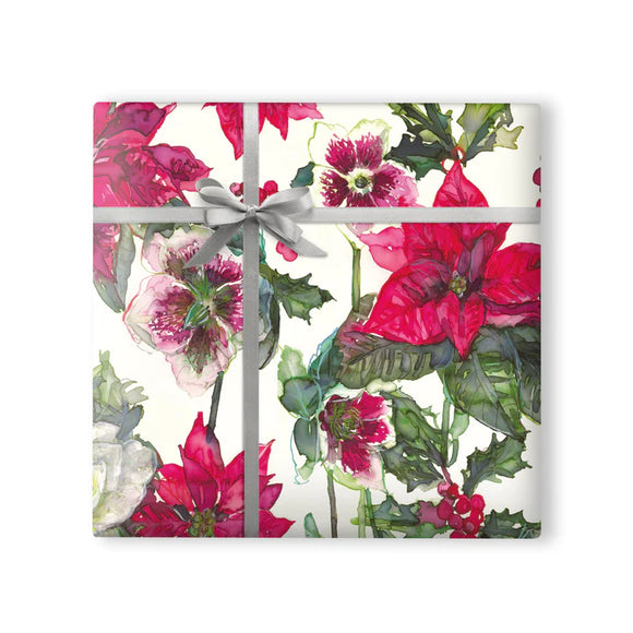 Poinsettia Wrapping Paper Sajaroo Gifts