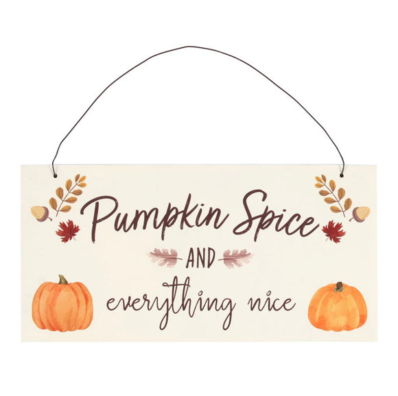 20CM PUMPKIN SPICE HANGING SIGN Sajaroo Gifts