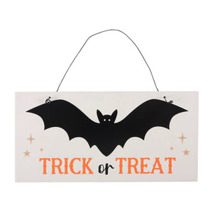 TRICK OR TREAT BAT HANGING SIGN Sajaroo Gifts