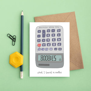 Boobies Calculator Greeting Card | Funny Birthday Card You've got pen on your face