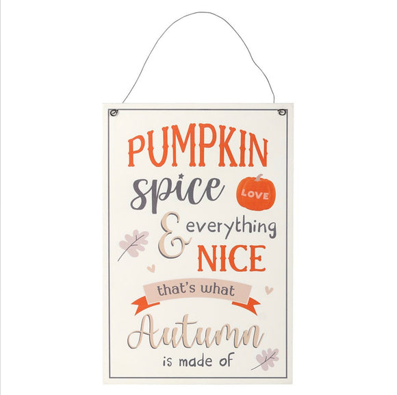 30CM PUMPKIN SPICE HANGING SIGN Sajaroo Gifts