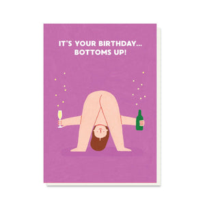 Bottoms Up Birthday Card | Rude Card | Nude | Funny | Cheeky Stormy Knight