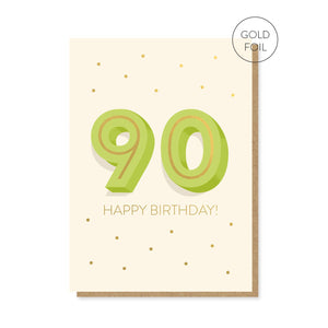 The Big 9-0 Birthday Card | Milestone Card | 90th Age Card Stormy Knight